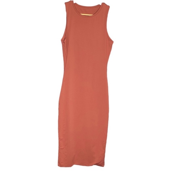 Vitality Balance Athletica Sunstone Pink Ivy Sleeveless Bodycon Midi Dress Large - Picture 6 of 14